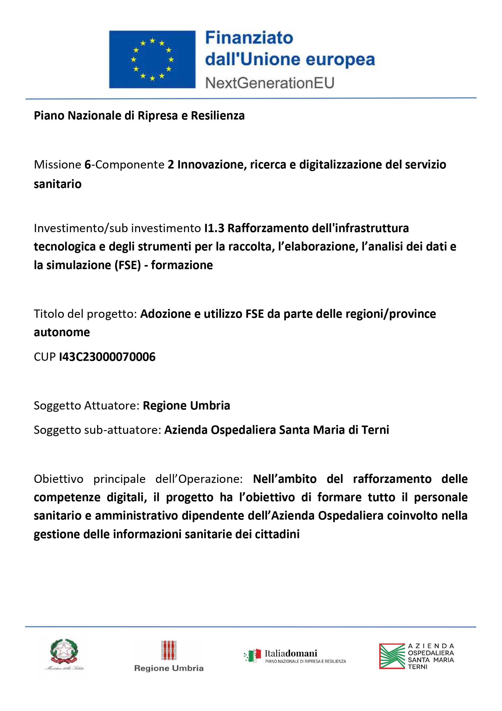 Cartello M6C2-I1.3-Adozione e utilizzo FSE da parte di regioni/province autonome – Formazione 4239