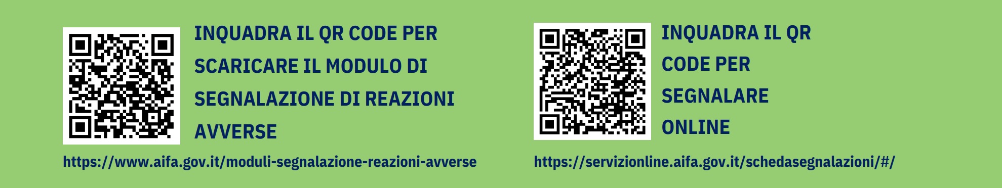 stringa con QR code per segnalazioni online di reazioni avverse a farmaci e vaccini 4706