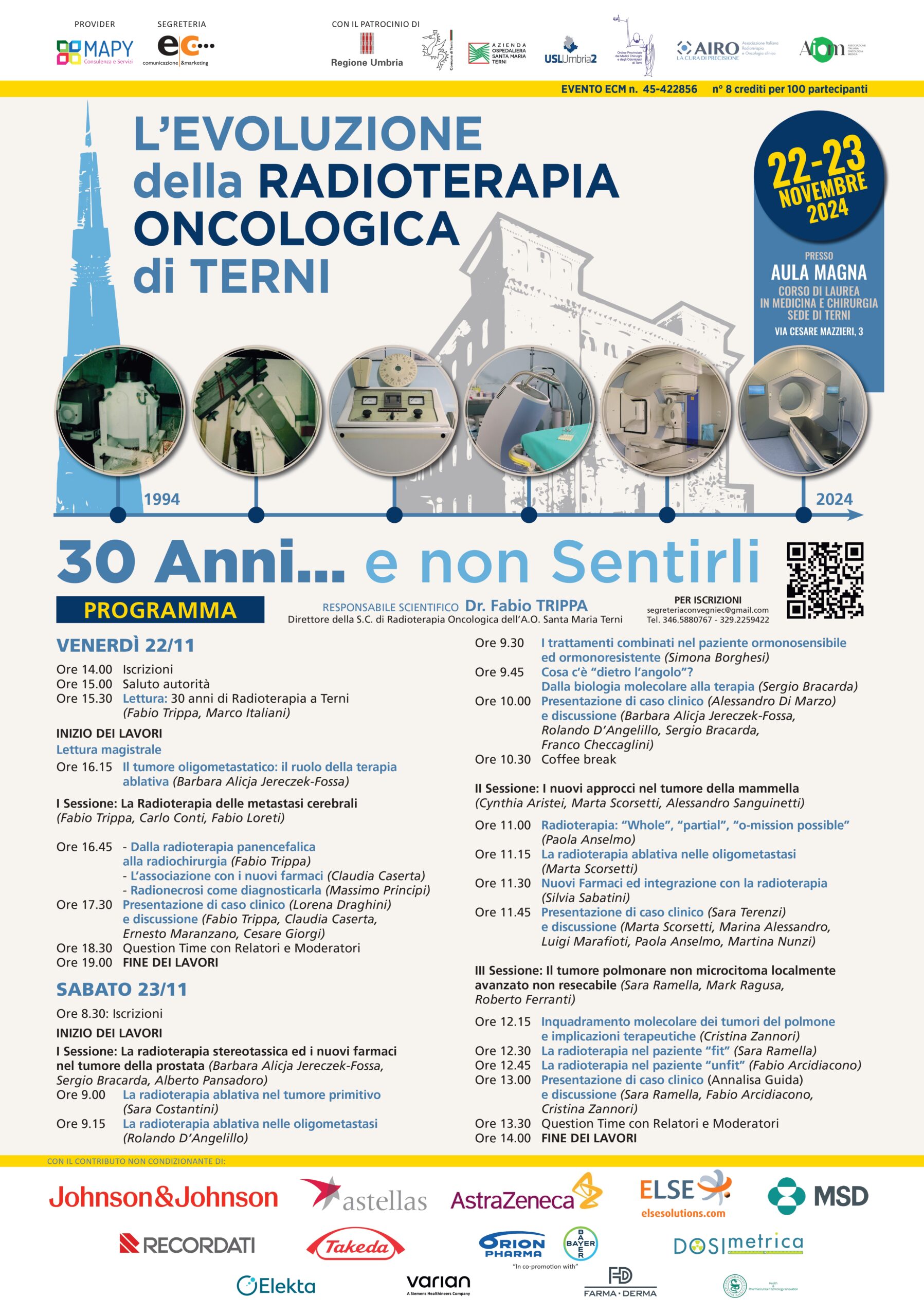 Locandina programma 30 anni di Radioterapia oncologica Terni 4666