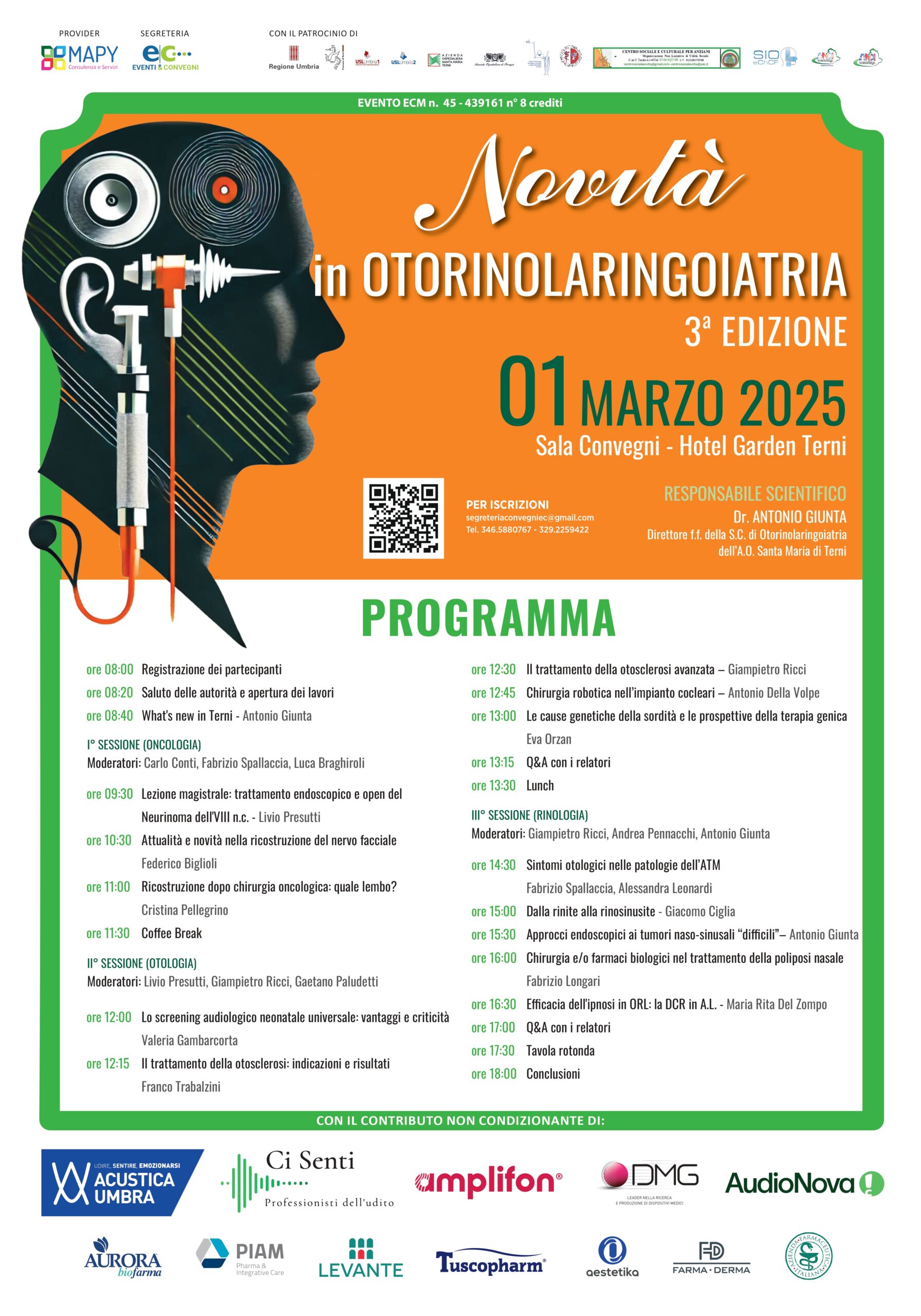 Locandina e programma del convegno Novità in ORL terza edizione, 2025 1509